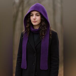 Vintage Lillunn Norway Wool Bonnet Hat Purple Wool Blend Cottage Country Prairie